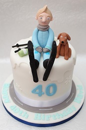 ski themed 40th birthday cake